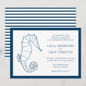 Nautical Navy Blue Zee Paardenstrand Elegante brui Kaart (Voorkant / Achterkant)