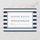Nautical Navy Boy Baby shower Diaper Raffle Informatiekaartje (Voorkant)