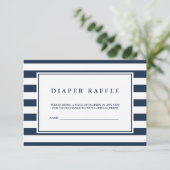 Nautical Navy Boy Baby shower Diaper Raffle Informatiekaartje (Staand voorkant)