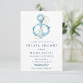 Nautical Navy Bridal Shower Invitation Kaart (Staand voorkant)