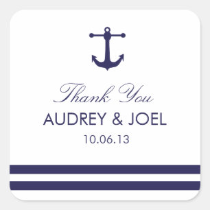 Nautical Navy bruiloft gunst Stickers