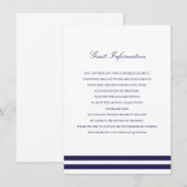 Nautical Navy bruiloft invoegen Informatiekaartje (Voorkant / Achterkant)