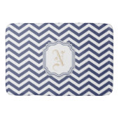 Nautical Navy Chevron Monogramed Badmat (Voorkant)