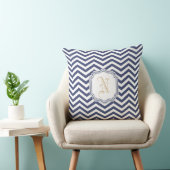 Nautical Navy Chevron Monogramed Kussen (Stoel)