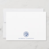 Nautical Navy Correspondence Flat Note Kaart Notitiekaartje (Voorkant)