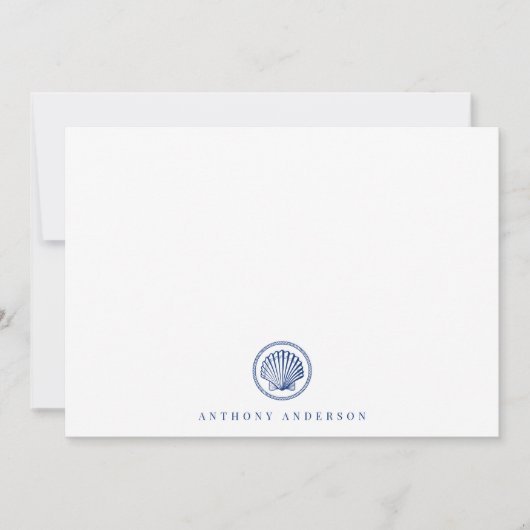 Nautical Navy Correspondence Flat Note Kaart Notitiekaartje (Voorkant)