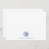 Nautical Navy Correspondence Flat Note Kaart Notitiekaartje (Voorkant / Achterkant)