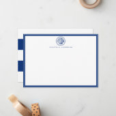 Nautical Navy Custom Note Kaart Notitiekaartje (Voorkant / Achterkant in situ)