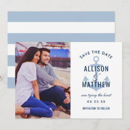 Nautical Navy Dusty Blue Anchor Weddenfoto Save The Date