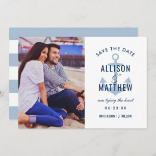 Nautical Navy Dusty Blue Anchor Weddenfoto Save The Date