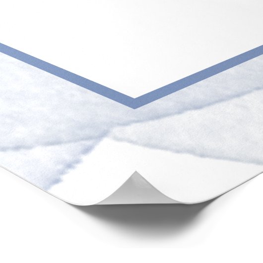 #Nautical Navy+Dusty Blue Waterverf Seating Chart Poster (Hoek)