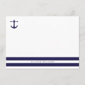Nautical Navy Flat Note-kaarten Notitiekaartje (Voorkant)