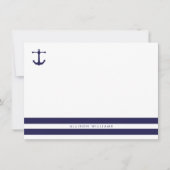 Nautical Navy Flat Note-kaarten Notitiekaartje (Voorkant)