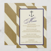 Nautical Navy & Gold Menu (Voorkant / Achterkant)