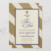 Nautical Navy & Gold Save the Dates Save The Date (Voorkant / Achterkant)