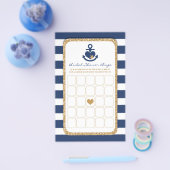 Nautical Navy & Gold Vrijgezellenfeest Bingo Flyer (Enkel)