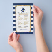Nautical Navy & Gold Wat zit er in je tas? Flyer (Hand)