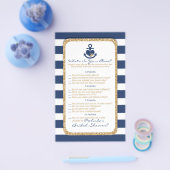 Nautical Navy & Gold Wat zit er in je telefooncel? Flyer (Enkel)