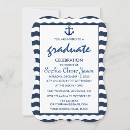 Nautical Navy Golven Anker AFSTUDEERFEest Kaart