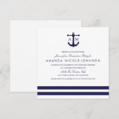 Nautical Navy Graduation Party Invite Kaart (Voorkant / Achterkant)