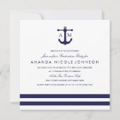 Nautical Navy Graduation Party Invite Kaart (Voorkant)