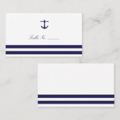 Nautical Navy Guest Table Escort Kaarten Plaatskaartje (Voorkant / Achterkant)