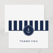 Nautical Navy Hartelijk dank Bedankkaart (Voorkant / Achterkant)