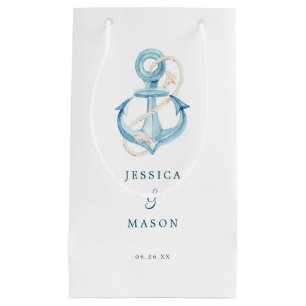 Nautical Navy Hotel Huwelijkscadeau Bag Klein Cadeauzakje