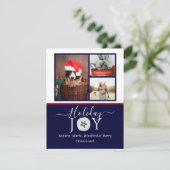 Nautical Navy Joy Sand dollar-fotokerstkaart (Staand voorkant)