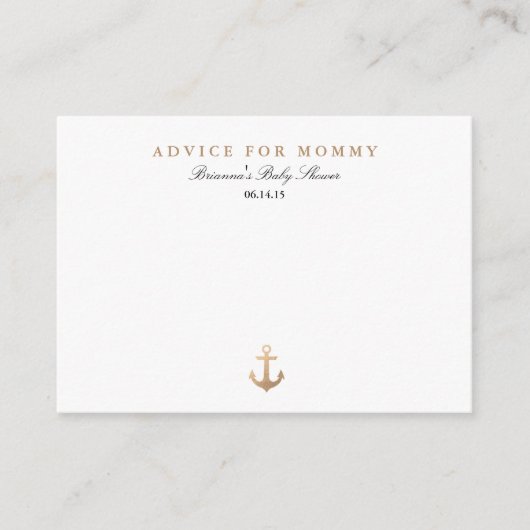 Nautical Navy | Kaarten voor mammie-advies (Voorkant)