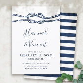 Nautical Navy Knot Save the Date Kaart