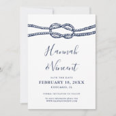 Nautical Navy Knot Save the Date Kaart (Voorkant)