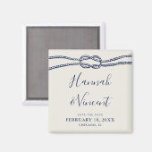 Nautical Navy Knot Save the Date Magnet (Voorkant / Achterkant)