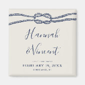 Nautical Navy Knot Save the Date Magnet (Voorkant)
