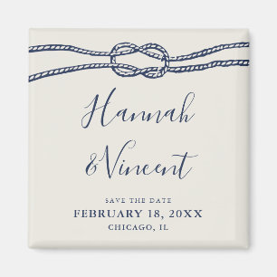 Nautical Navy Knot Save the Date Magnet