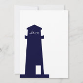Nautical Navy Lighthouse Anchor Wedding Uitnodigin Kaart (Achterkant)