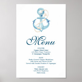 Nautical Navy Menu or Bar Menu Sign Poster