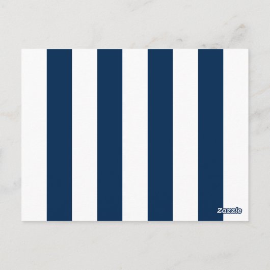 Nautical Navy Monogram Wedding Table Number Briefkaart (Achterkant)