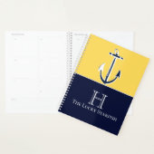 Nautical Navy Mosterd Geel Anker strandhuis Pl Planner (Display)