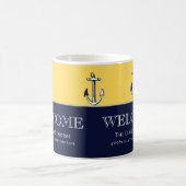 Nautical Navy Mustard Yellow Anchor strand house Koffiemok (Center)