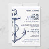 Nautical Navy Nautical Anchor Retirement Kaart (Voorkant)
