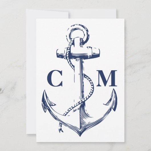 Nautical Navy Nautical Anchor Retirement Kaart (Achterkant)