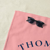 Nautical Navy Pink Anchor Custom Vacation Home Strandlaken (In situ)