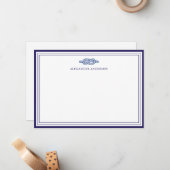 Nautical Navy Professional Border Correspondent Notitiekaartje (Voorkant / Achterkant in situ)