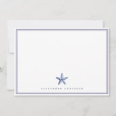 Nautical Navy Professional Double Border Card Notitiekaartje (Voorkant)