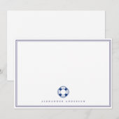 Nautical Navy Professional Double Border Card Notitiekaartje (Voorkant / Achterkant)