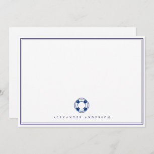 Nautical Navy Professional Double Border Card Notitiekaartje