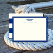Nautical Navy Rope Correspondence Note Kaart Notitiekaartje