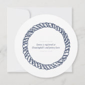 Nautical Navy Rope en Anchor Vrijgezellenfeest Kaart (Achterkant)