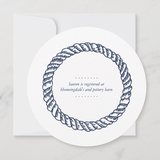 Nautical Navy Rope en Anchor Vrijgezellenfeest Kaart (Achterkant)